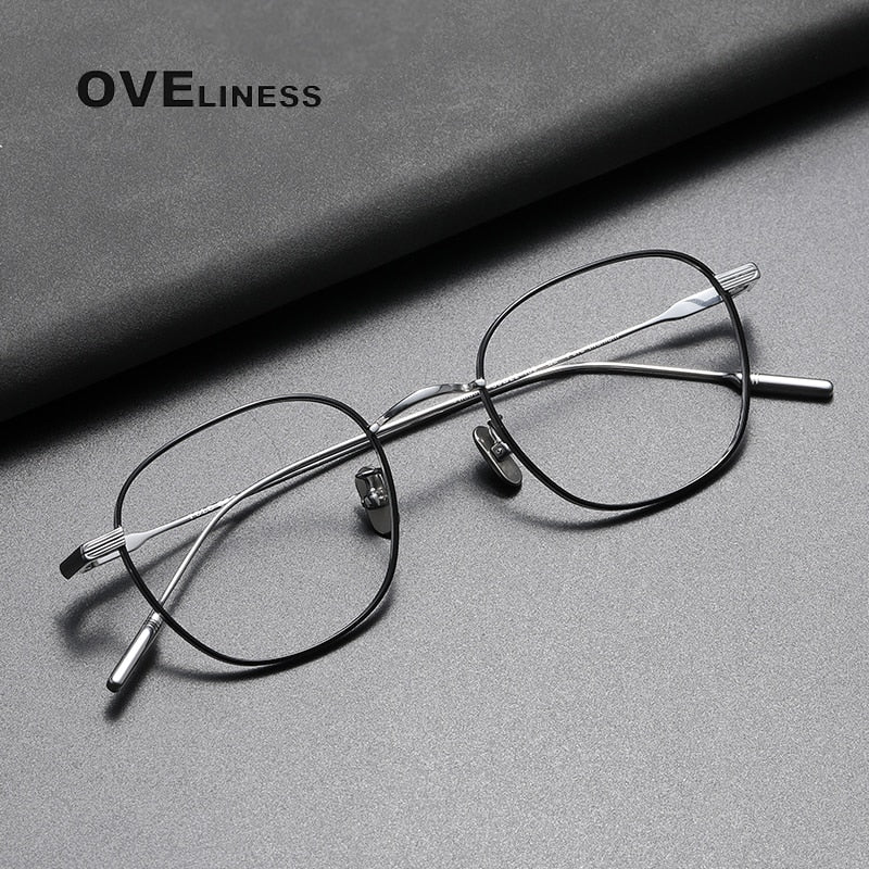 Oveliness Unisex Full Rim Round Square Titanium Eyeglasses 80802 Full Rim Oveliness   