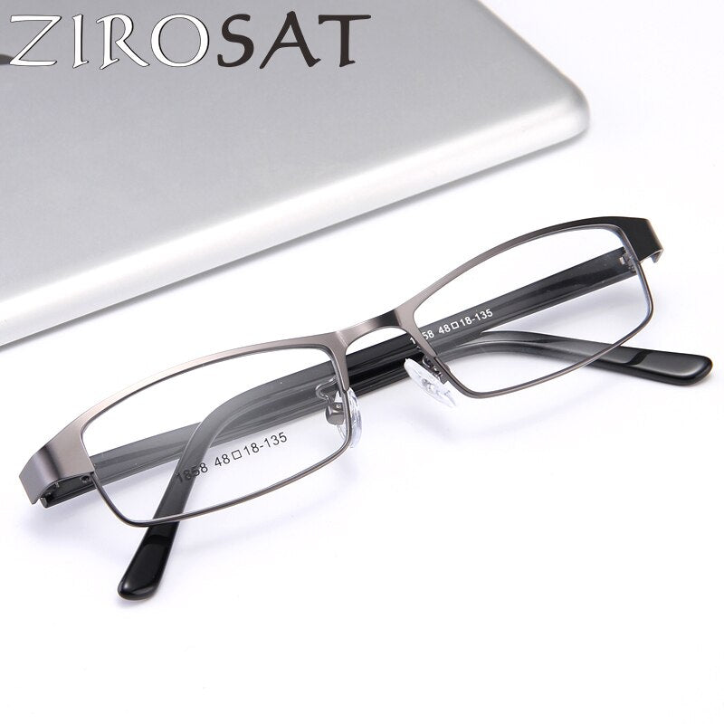 Zirosat Men's Full Rim Rectangle Alloy Eyeglasses 1858 Full Rim Zirosat   