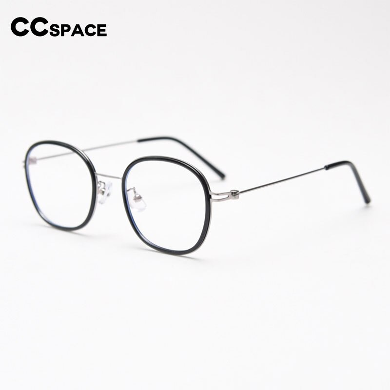 CCSpace Unisex Full Rim Round Square Tr 90 Titanium Eyeglasses 55701 Full Rim CCspace   