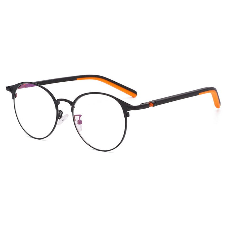 Handoer Unisex Full Rim Round Tr 90 Alloy Eyeglasses 6628 Full Rim Handoer ORABNGE  