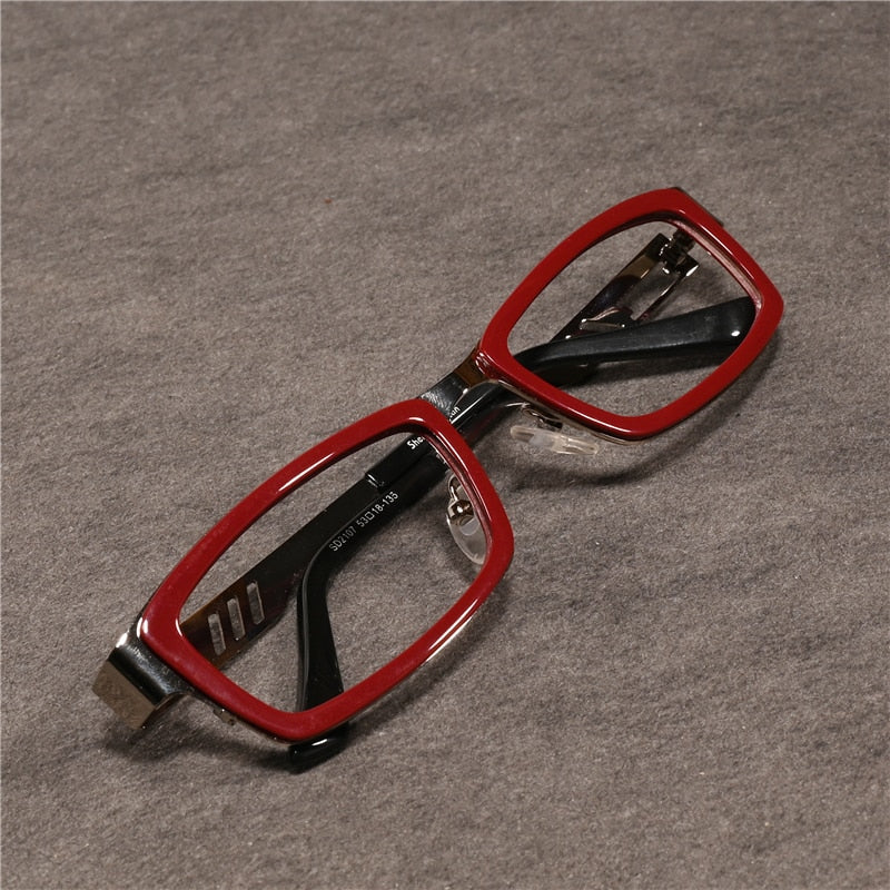 Cubojue Unisex Full RIm Rectangle Tr 90 Titanium Presbyopic Reading Glasses 2108p Reading Glasses Cubojue anti blue light 0 Red 