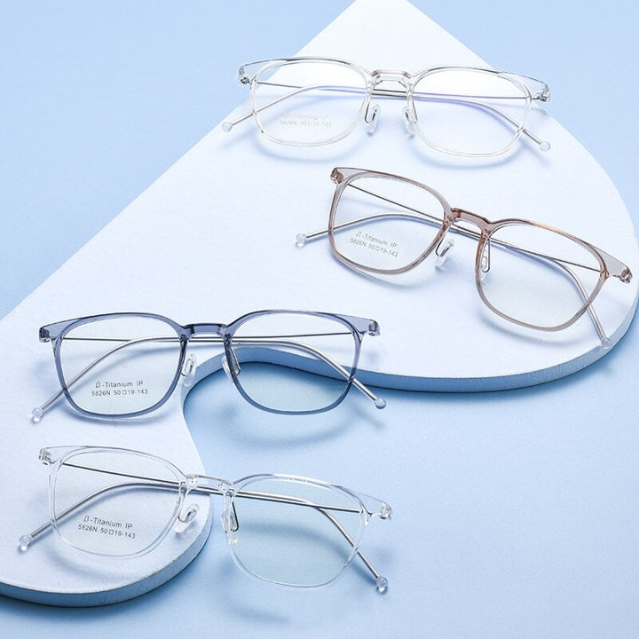 KatKani Unisex Full Rim Square Tr 90 Titanium Eyeglasses 5826 Full Rim KatKani Eyeglasses   