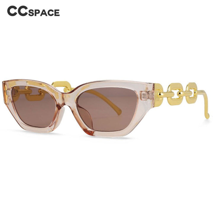 CCSpace Women's Full Rim Oversized Cat Eye PC Resin Chain Leg Frame Eyeglasses 53235 Full Rim CCspace   