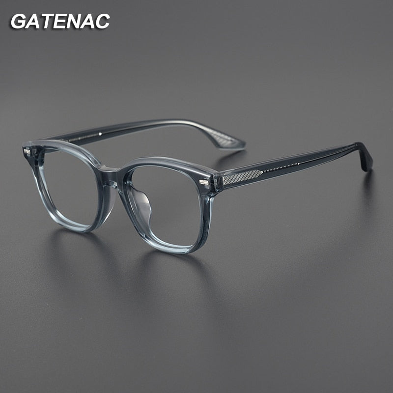 Gatenac Unisex Full Rim Rounded Square Acetate Eyeglasses Gxyj1105 Full Rim Gatenac   