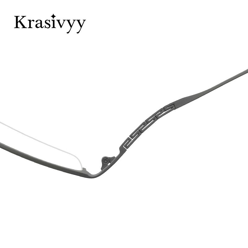 Krasivyy Men's Semi Rim Square Titanium Eyeglasses Kr0279 Semi Rim Krasivyy   