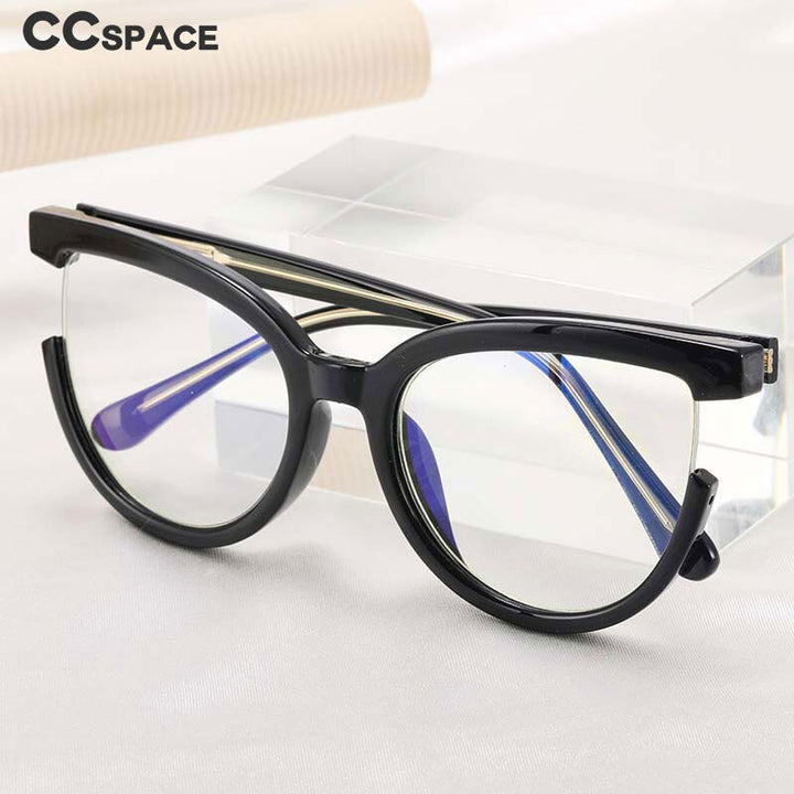 CCSpace Women's Full Rim Square Cat Eye Tr 90 Titanium Eyeglasses 54964 Full Rim CCspace   