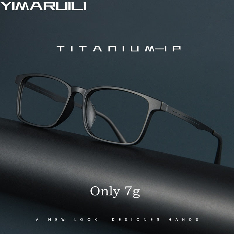 Yimaruili Unisex Full Rim Square Tr 90 Titanium Alloy Eyeglasses A1002 Full Rim Yimaruili Eyeglasses   