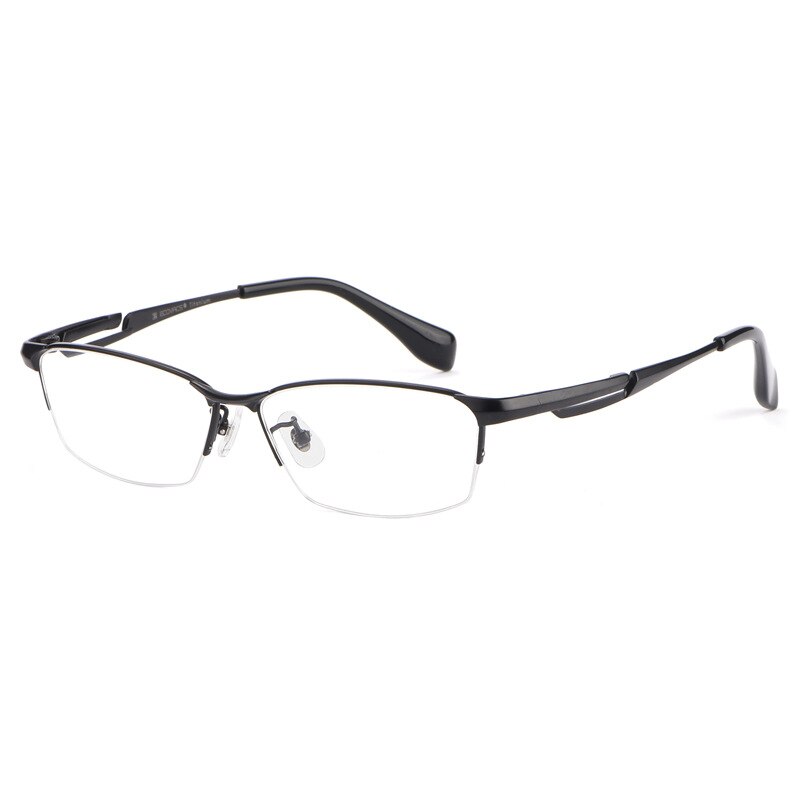 Hotochki Men's Semi Rim Rectangle Titanium Frame Eyeglasses E85759 Semi Rim Hotochki   