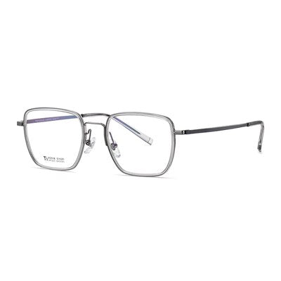 Ralferty Unisex Full Rim Square Titanium Acetate Eyeglasses Dt2318 Full Rim Ralferty C2 Clear Gray China 