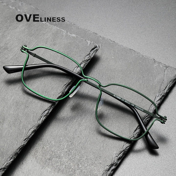Oveliness Unisex Full Rim Square Titanium Eyeglasses 5898 Full Rim Oveliness   