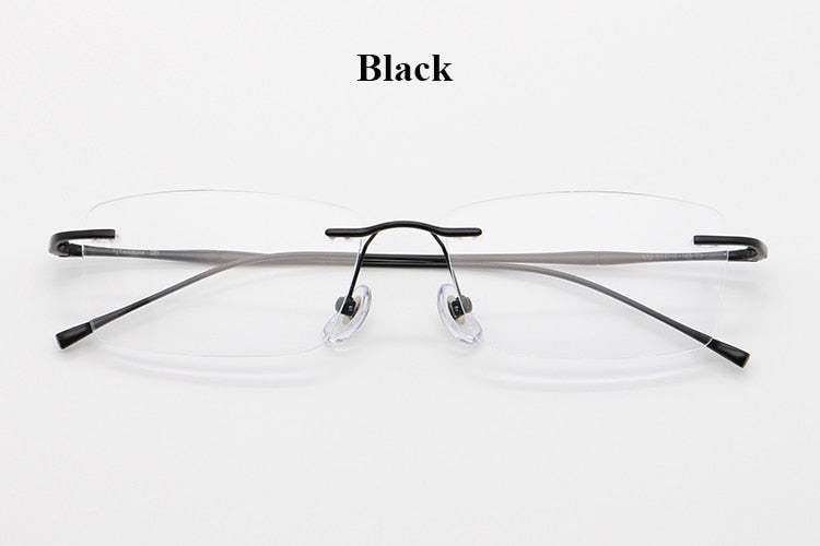 Bclear Unisex Rimless Square Titanium Frame Eyeglasses My632 Rimless Bclear Black  
