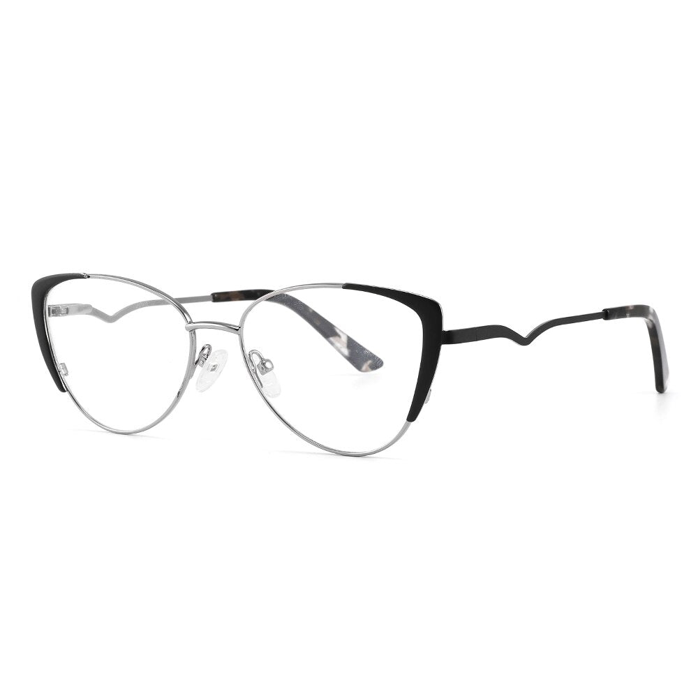 Laoyehui Unisex Full Rim Cat Eye Alloy Anti Blue Light Reading Glasses 8911 Reading Glasses Laoyehui 0 C1 