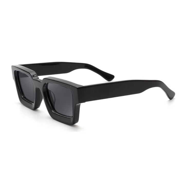 Gatenac Women's Full Rim Rectangle Acetate Frame Polarized Sunglasses Tyj66 Sunglasses Gatenac Black  