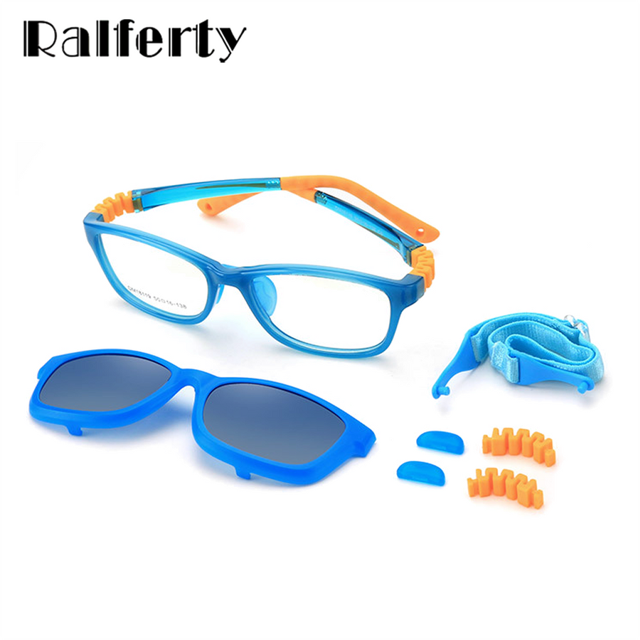Ralferty Men Eye Glasses Frame Magnet Clip On Sport Sunglasses