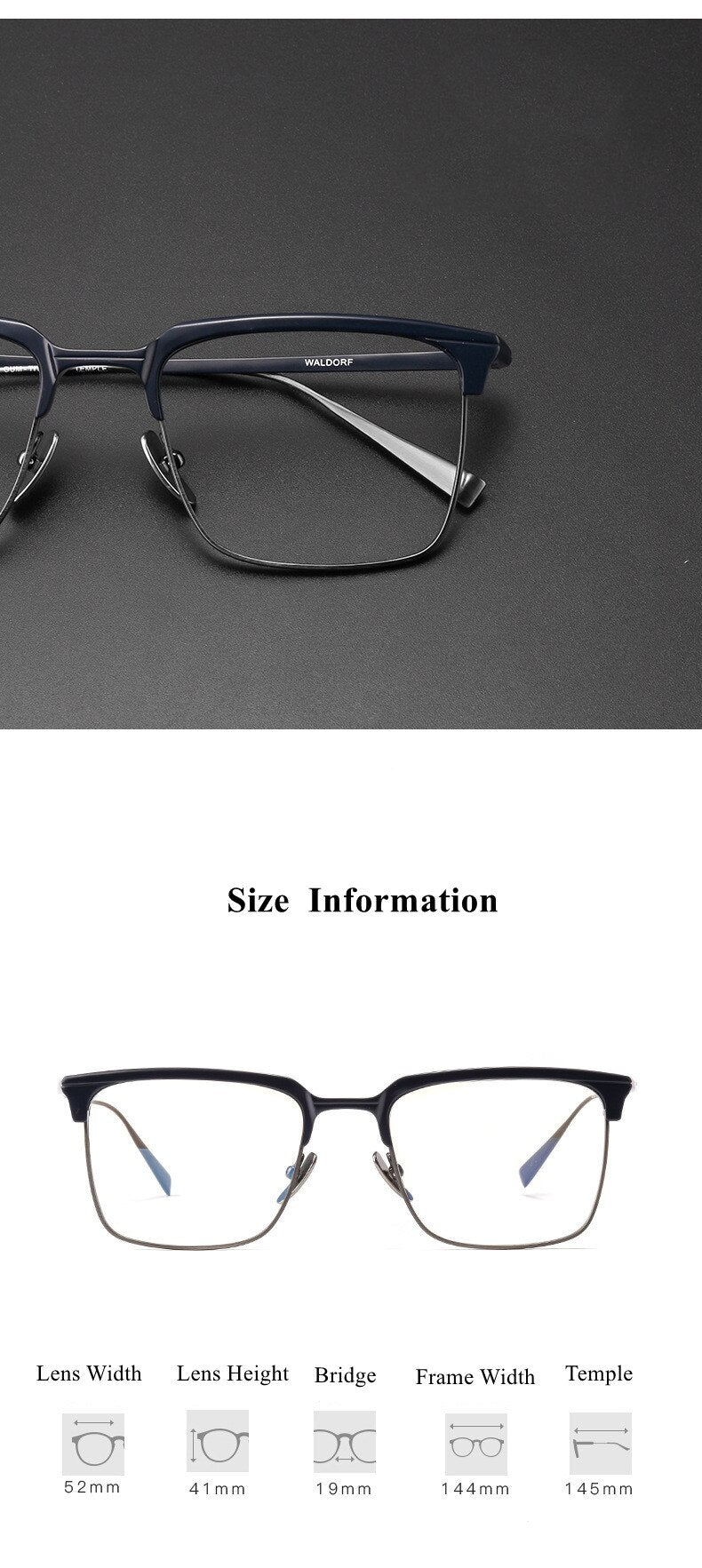 Chashma Ottica Unisex Full Rim Square Acetate Titanium Eyeglasses 1905 Full Rim Chashma Ottica   