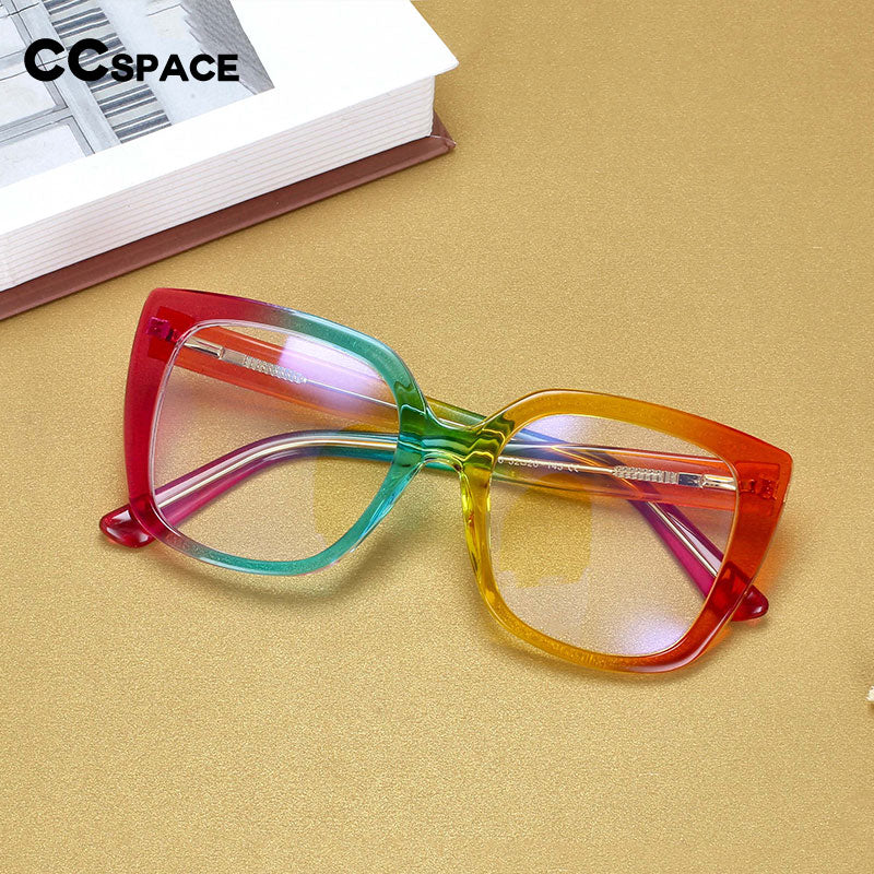 CCSpace Women's Full Rim Square Tr 90 Titanium Frame Eyeglasses 54588 Full Rim CCspace   