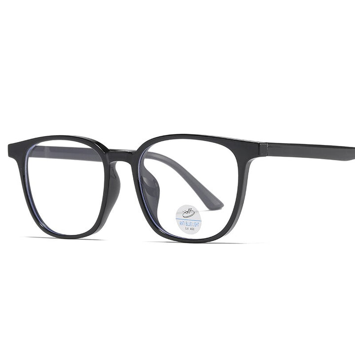 Reven Jate Unisex Full Rim Square Tr 90 Acetate Eyeglasses 81245 Full Rim Reven Jate black  