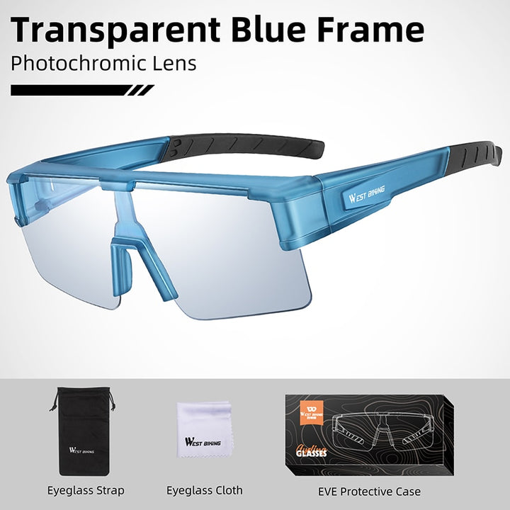 West Biking Unisex Semi Rim Fit Over Myopic Polarized Sunglasses Yp0703144-146 Sunglasses West Biking Photochromic Blue  