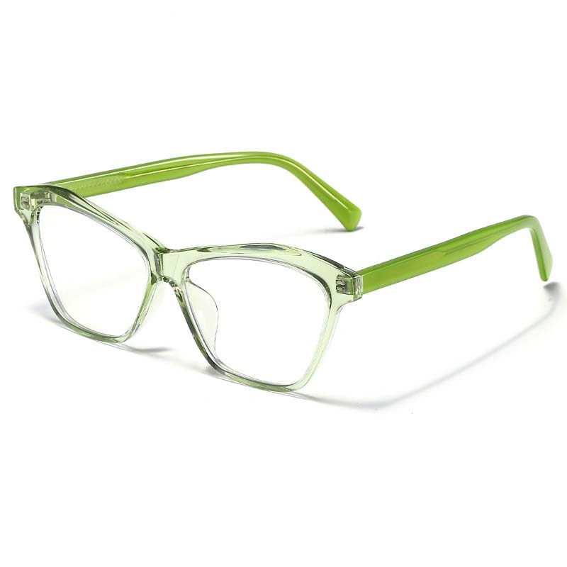 CCSpace Women's Full Rim Square Cat Eye Acetate Eyeglasses 55061 Full Rim CCspace China Green 