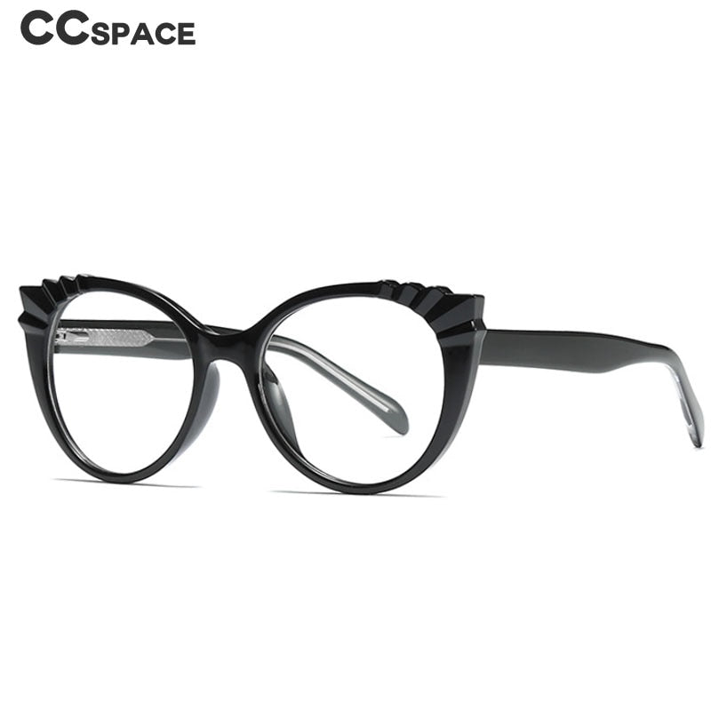CCspace Women's Full Rim Round Cat Eye Tr 90 Titanium Frame Eyeglasses 54303 Full Rim CCspace   