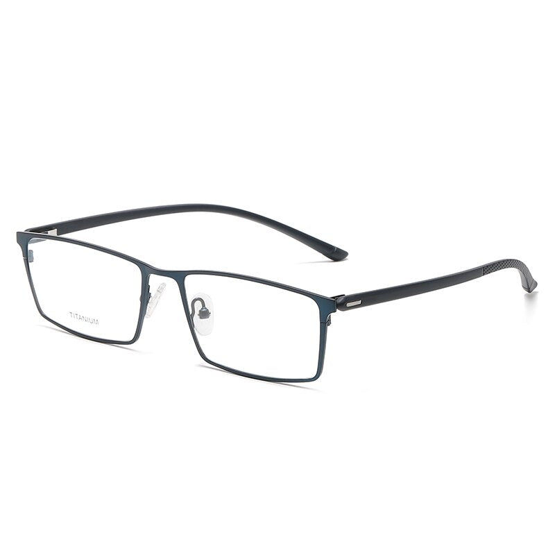 Reven Jate Unisex Full Rim Square Titanium Eyeglasses P9850 Full Rim Reven Jate dark blue  