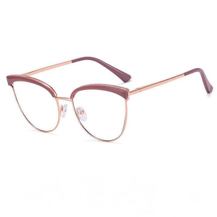 CCspace Women's Full Rim Cat Eye Tr 90 Alloy Eyeglasses 55294 Full Rim CCspace C8BeanPaste China 