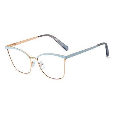 Ralferty Women's Full Rim Square Cat Eye Acetate Alloy Eyeglasses F95783 Full Rim Ralferty C6 Blue China 