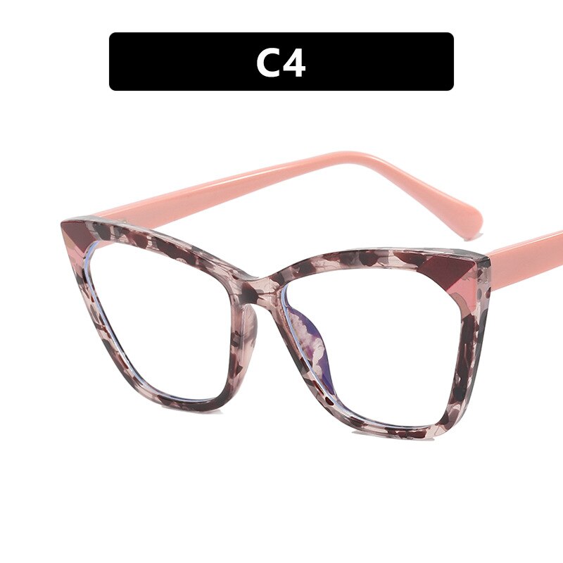CCSpace Women's Full Rim Square Cat Eye Tr 90 Titanium Eyeglasses 55300 Full Rim CCspace PowderedBean China 