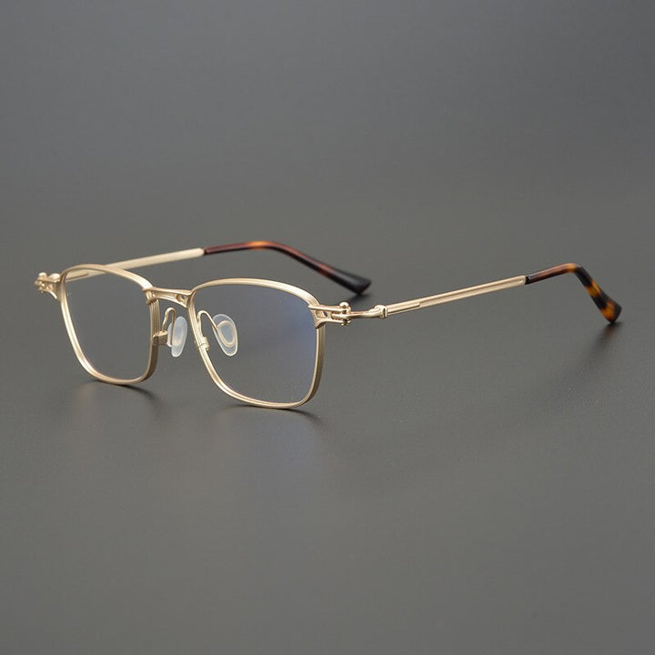 Gatenac Unisex Full Rim Square Titanium Frame Eyeglasses Gxyj756 Full Rim Gatenac Gold  