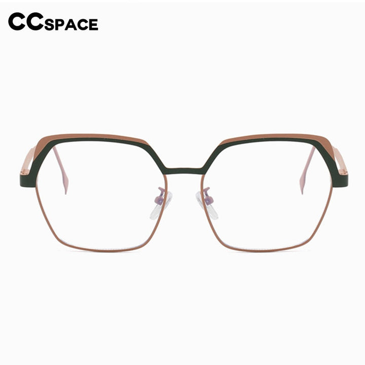 CCSpace Women's Full Rim Irregular Square Alloy Eyeglasses 55071 Full Rim CCspace   