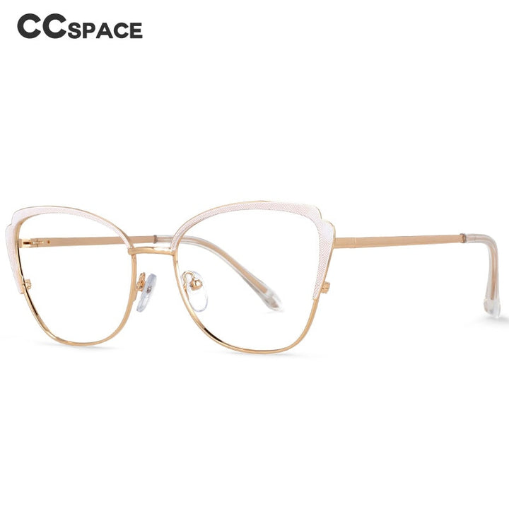 CCSpace Women's Full Rim Cat Eye Alloy Frame Eyeglasses 54546 Full Rim CCspace   
