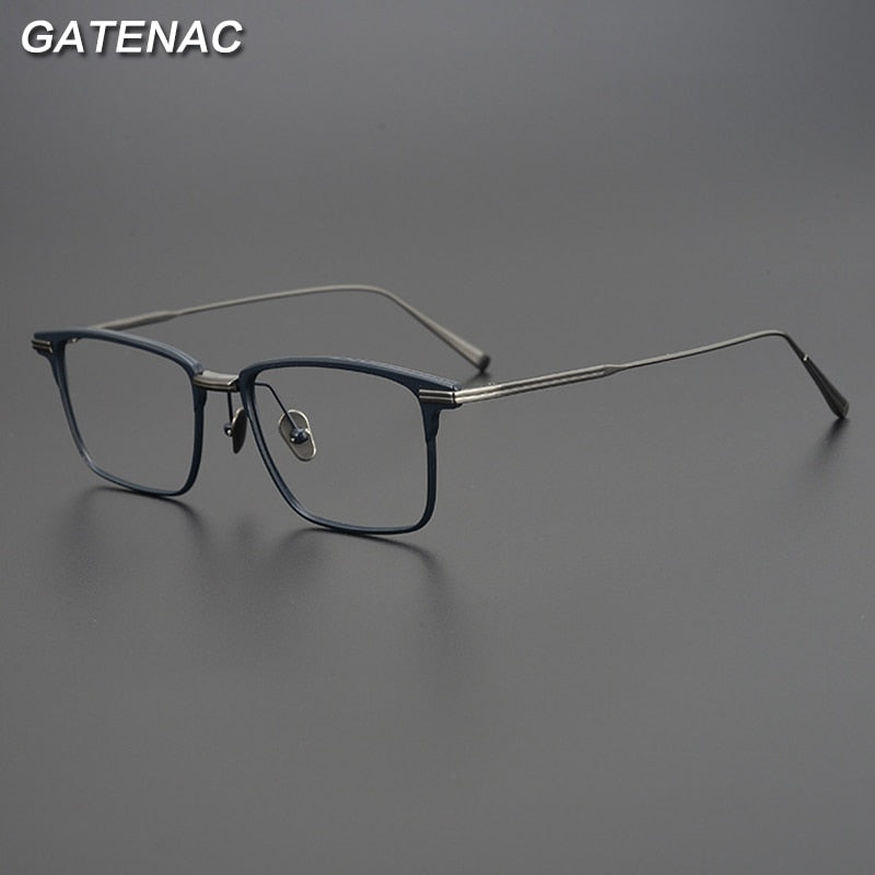 Gatenac Unisex Full Rim Square Titanium Eyeglasses Gxyj985 Full Rim Gatenac   