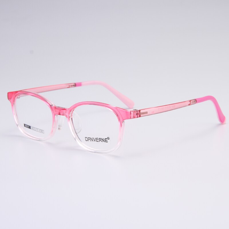 Gmei Unisex Children's Full Rim Round Rectangle Silicone TR90 Eyeglasses 8601 Full Rim Gmei Optical Gradient Pink  