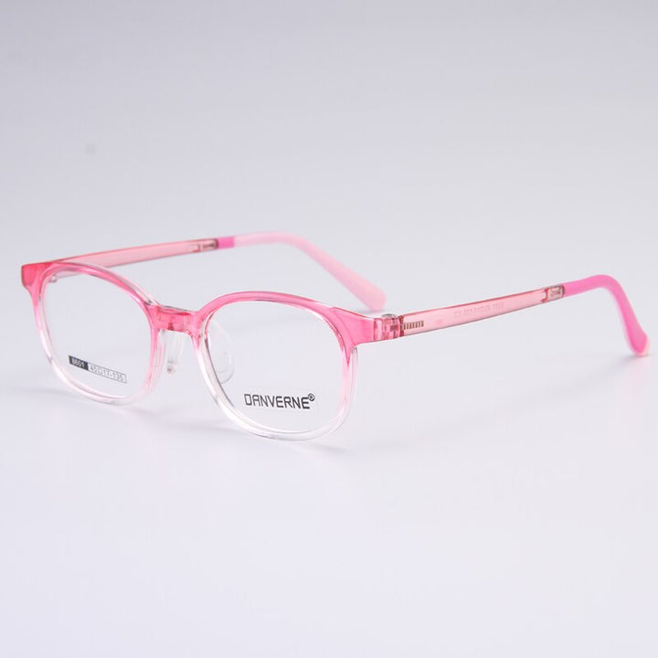 Gmei Unisex Children's Full Rim Round Rectangle Silicone TR90 Eyeglasses 8601 Full Rim Gmei Optical Gradient Pink  