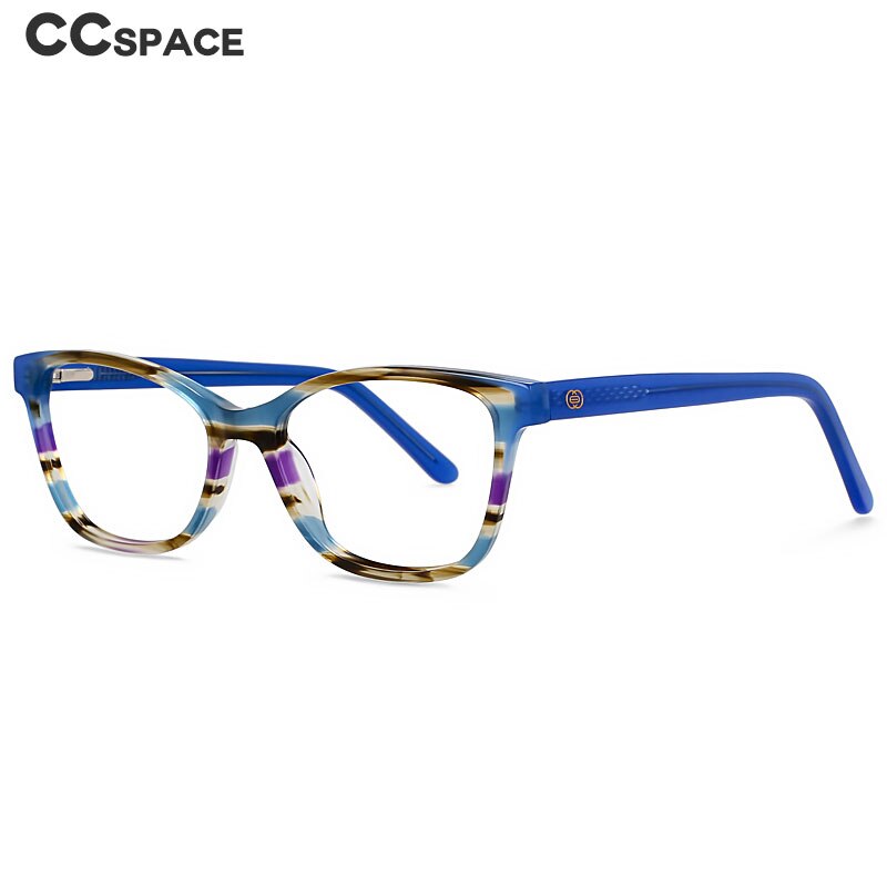 CCSpace Unisex Full Rim Square Cat Eye Acetate Eyeglasses 55570 Full Rim CCspace   