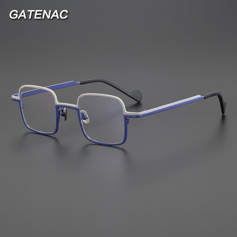 Gatenac Unisex Full Rim Square Titanium Eyeglasses Gxyj1000 Full Rim Gatenac   