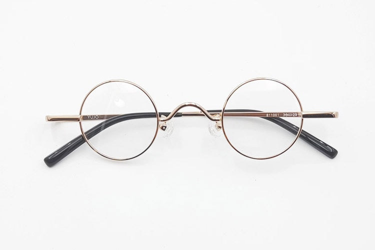 Yujo Unisex Full Rim Round 36mm Alloy Eyeglasses Full Rim Yujo Default Title  