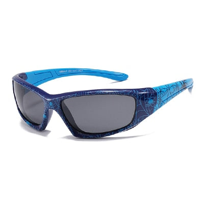 Ralferty Unisex Children's Full Rim Rectangle Acetate Polarized Sunglasses M805 Sunglasses Ralferty C31 Dark Blue - Blue China As picture