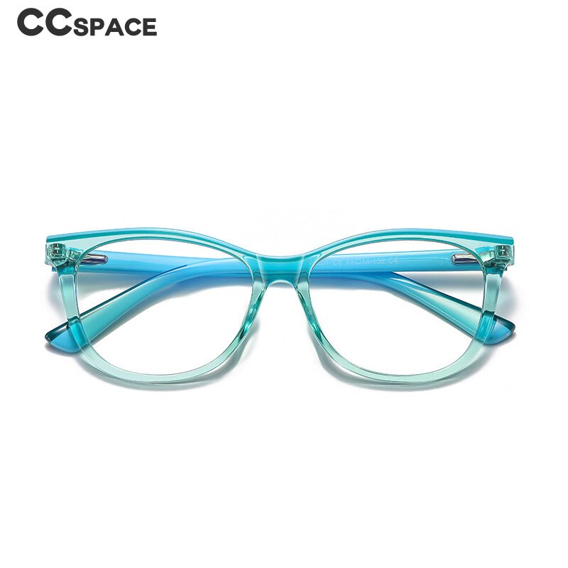 CCSpace Youth's Unisex Full Rim Square Tr 90 Titanium Frame Eyeglasses 54524 Full Rim CCspace   