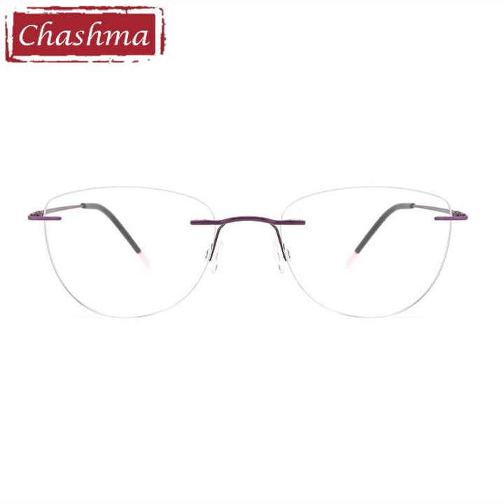 Chashma Ottica Unisex Rimless Square Cat Eye Titanium Eyeglasses 8012 Rimless Chashma Ottica   