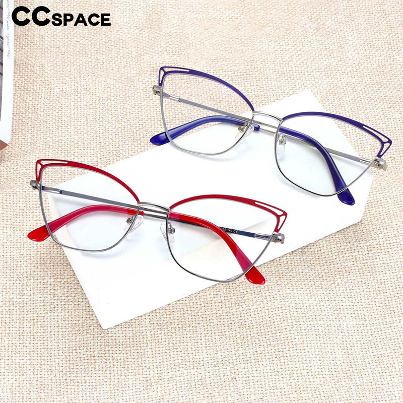CCspace Women's Full Rim Cat Eye Alloy Frame Eyeglasses 54264 Full Rim CCspace   