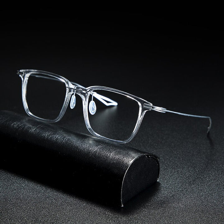Gatenac Unisex Full Rim Square Tr 90 Titanium Eyeglasses Gxyj838 Full Rim Gatenac Transparent  