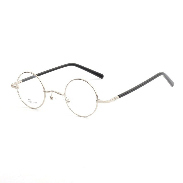 Cubojue Unisex Full Rim 44mm Round Alloy Hyperopic Reading Glasses 992 Reading Glasses Cubojue no function lens 0 Silver 
