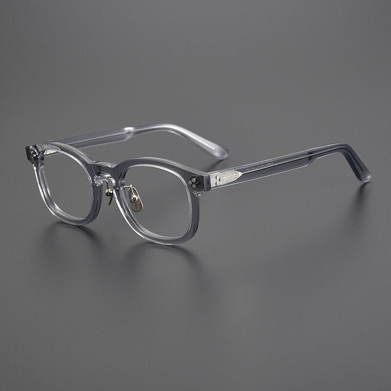 Gatenac Unisex Full Rim Square Acetate Eyeglasses Gxyj1006 Full Rim Gatenac Gray  