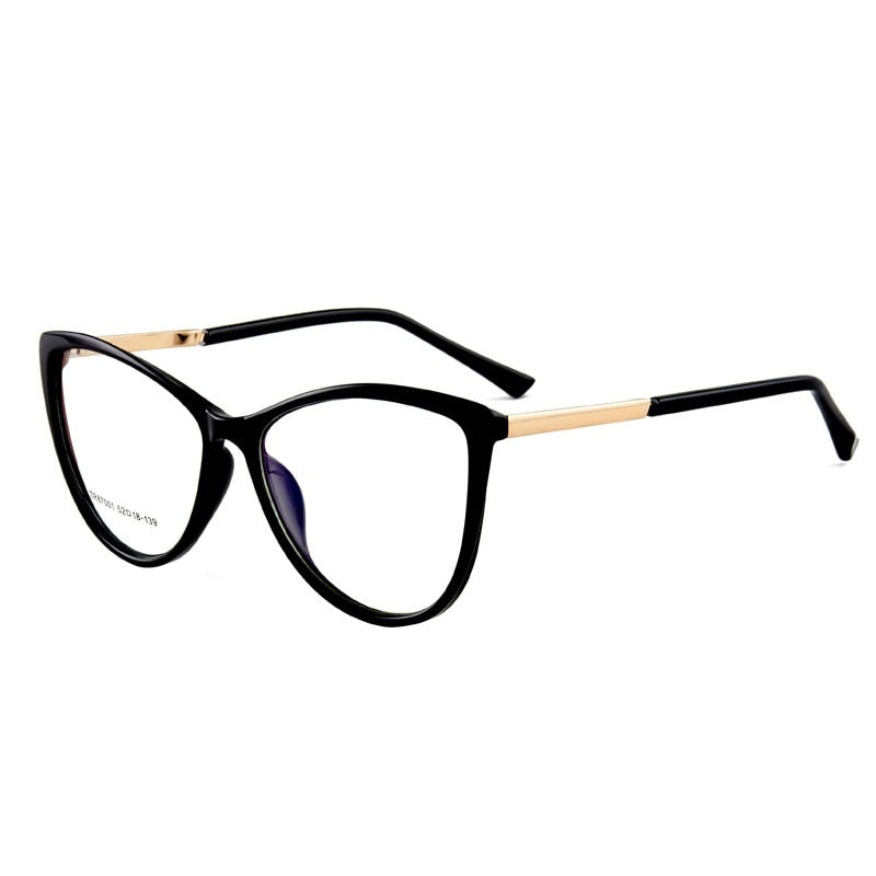 KatKani Women's Full Rim Square Cat Eye Tr 90 Alloy Eyeglasses 87001 Full Rim KatKani Eyeglasses   
