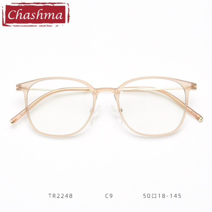 Chashma TR90 Eyeglasses Frame Lentes Optics Light Women Small Circle Quality Student Prescription Glasses For RX Lenses Frame Chashma Ottica Light Brown  