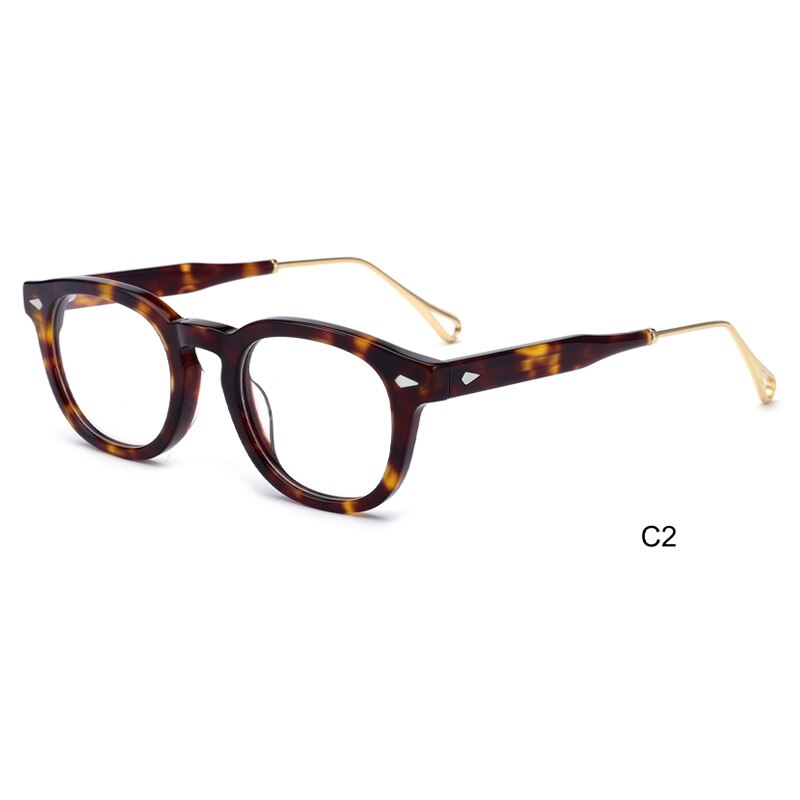 CCspace Men's Full Rim Square Round Acetate Alloy Eyeglasses 55280 Full Rim CCspace Leopard China 