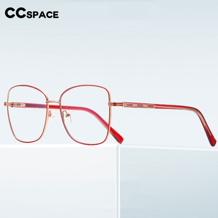 CCSpace Unisex Full Rim Square Alloy Eyeglasses 55529 Full Rim CCspace   