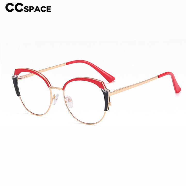 CCspace Women's Full Rim Square Tr 90 Titanium Eyeglasses 55383 Full Rim CCspace   