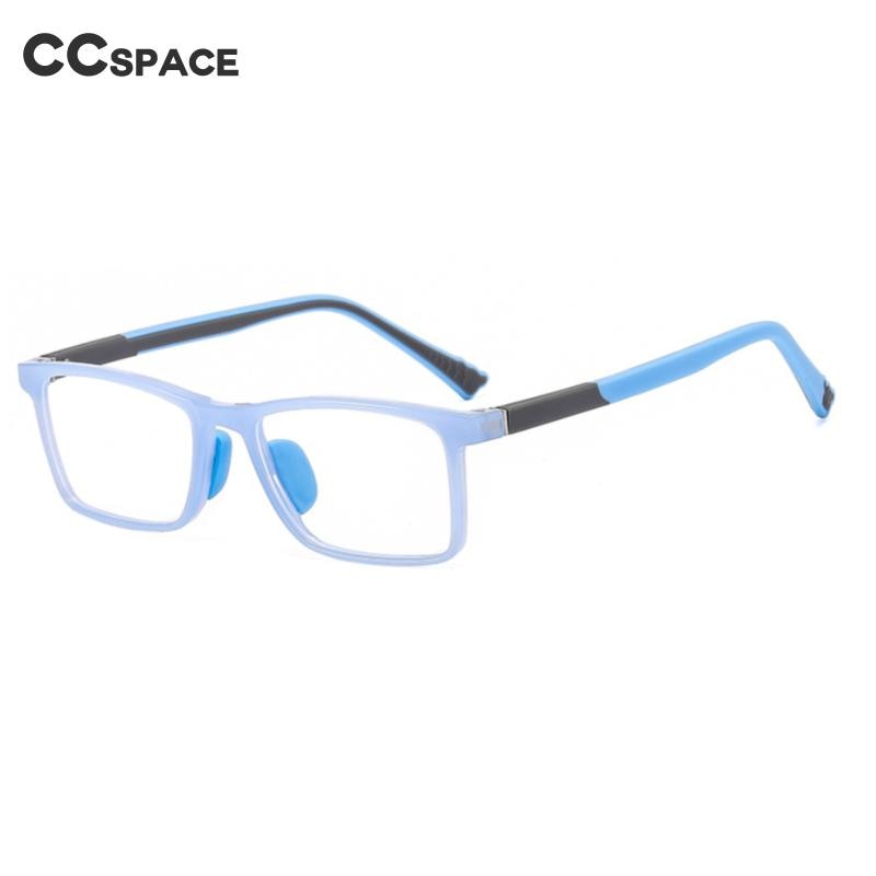 CCSpace Unisex Youth Full Rim Square Silicone Eyeglasses 54670 Full Rim CCspace   